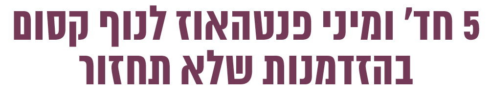 5 חד' ומיני פנטהאוז לנוף קסום בהזדמנות שלא תחזור